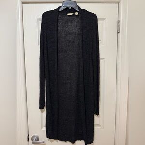 TravelSmith Black Open-Front long cardigan